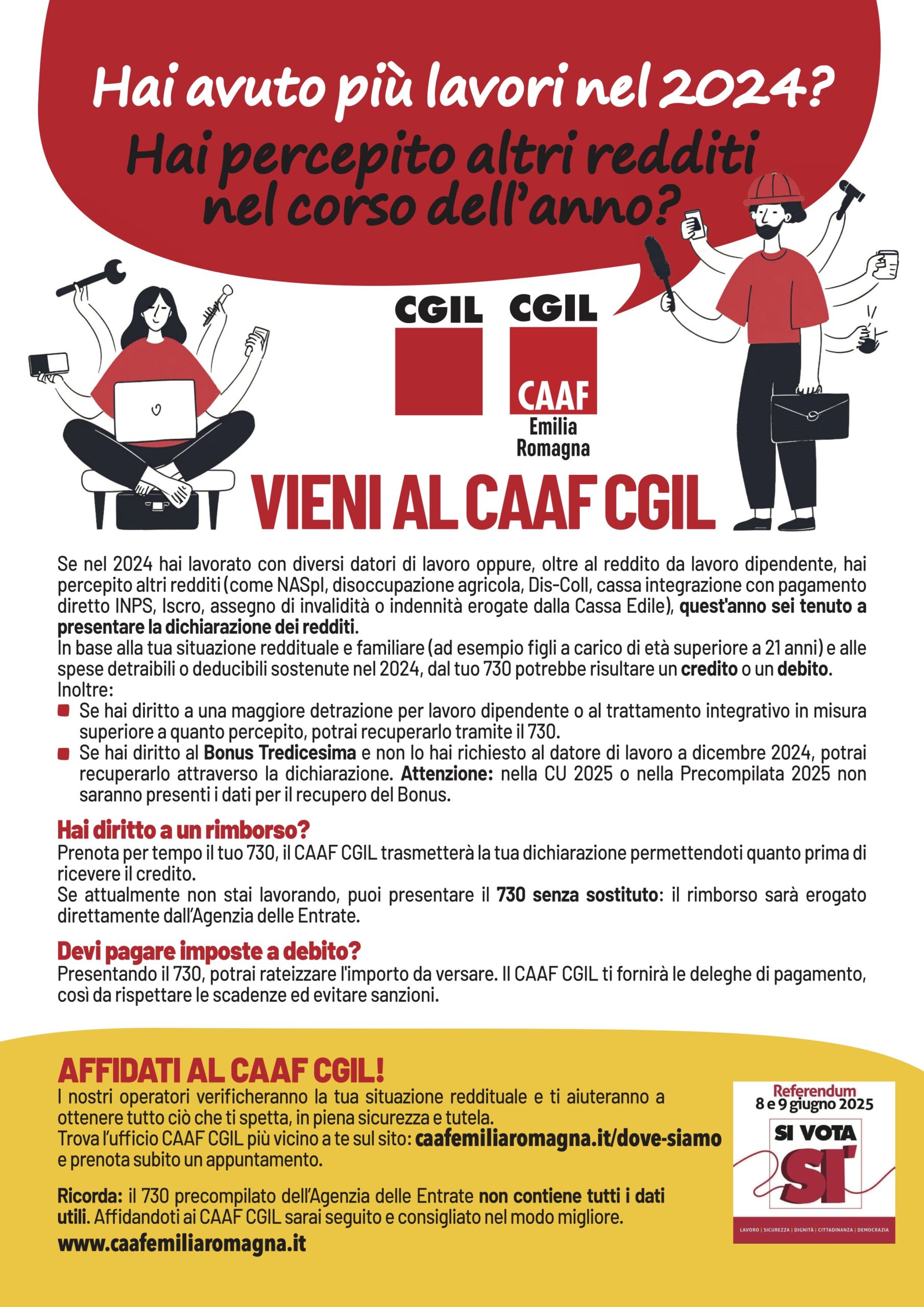 Volantino vieni al CAAF CGIL