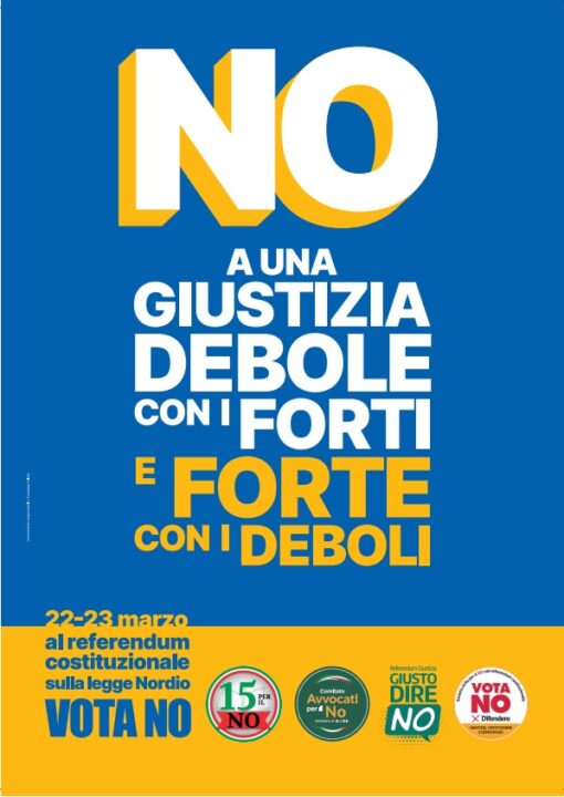 No ad una giustizia debole con i forti e forte con i deboli