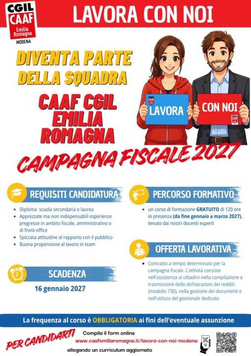 Lavora con noi 2027 Caaf Cgil Modena